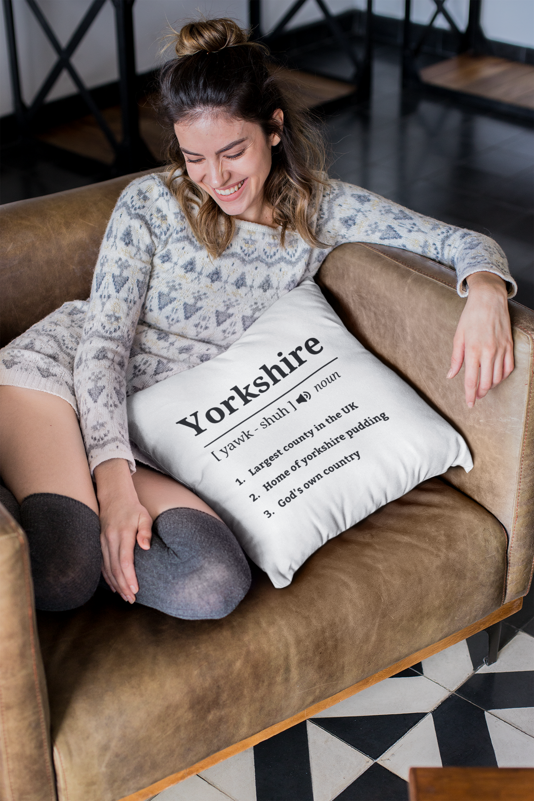 Yorkshire Fact Pillow 12x12 inches