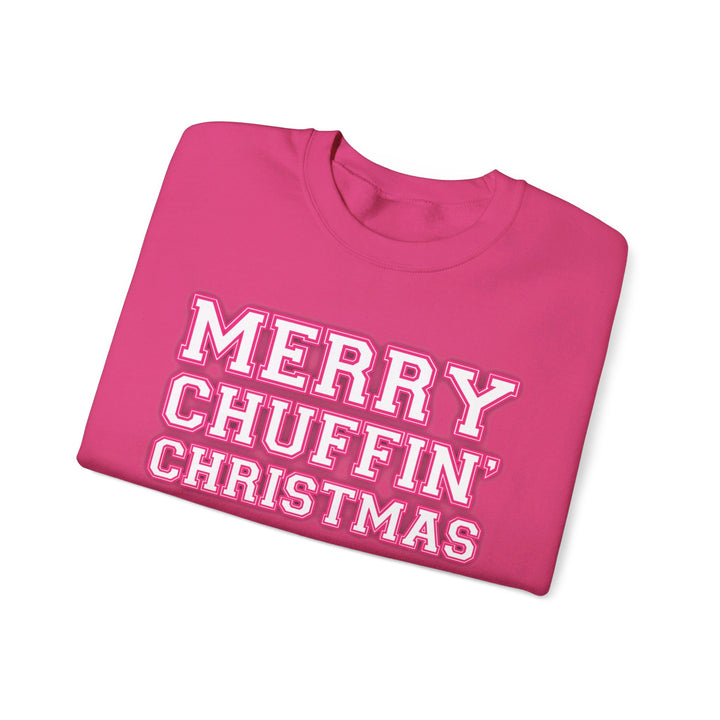 Merry Chuffin' Christmas Sweatshirt - Pink