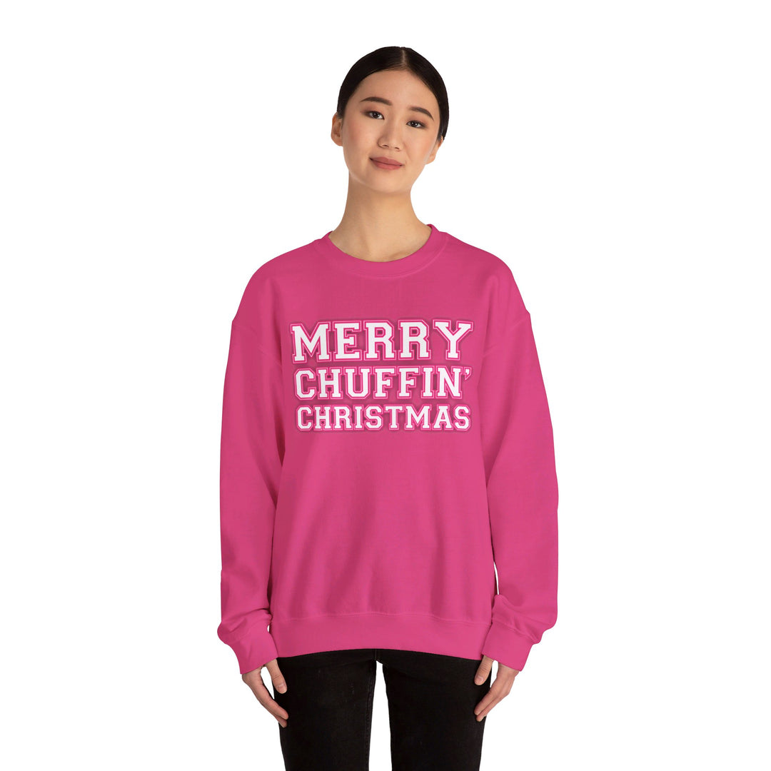 Merry Chuffin' Christmas Sweatshirt - Pink