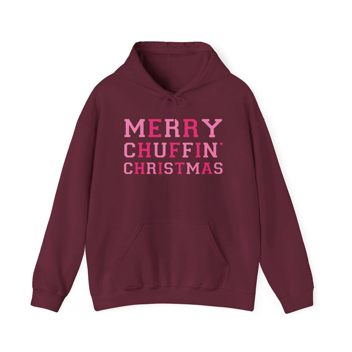 Merry Chuffin Christmas Hoodie - Maroon