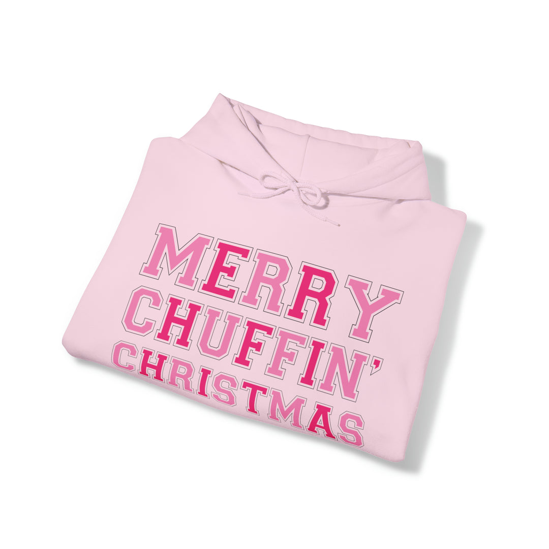 Merry Chuffin Christmas Hoodie - Light Pink