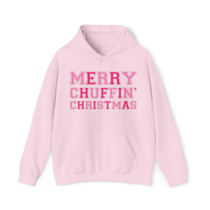 Merry Chuffin Christmas Hoodie - Light Pink